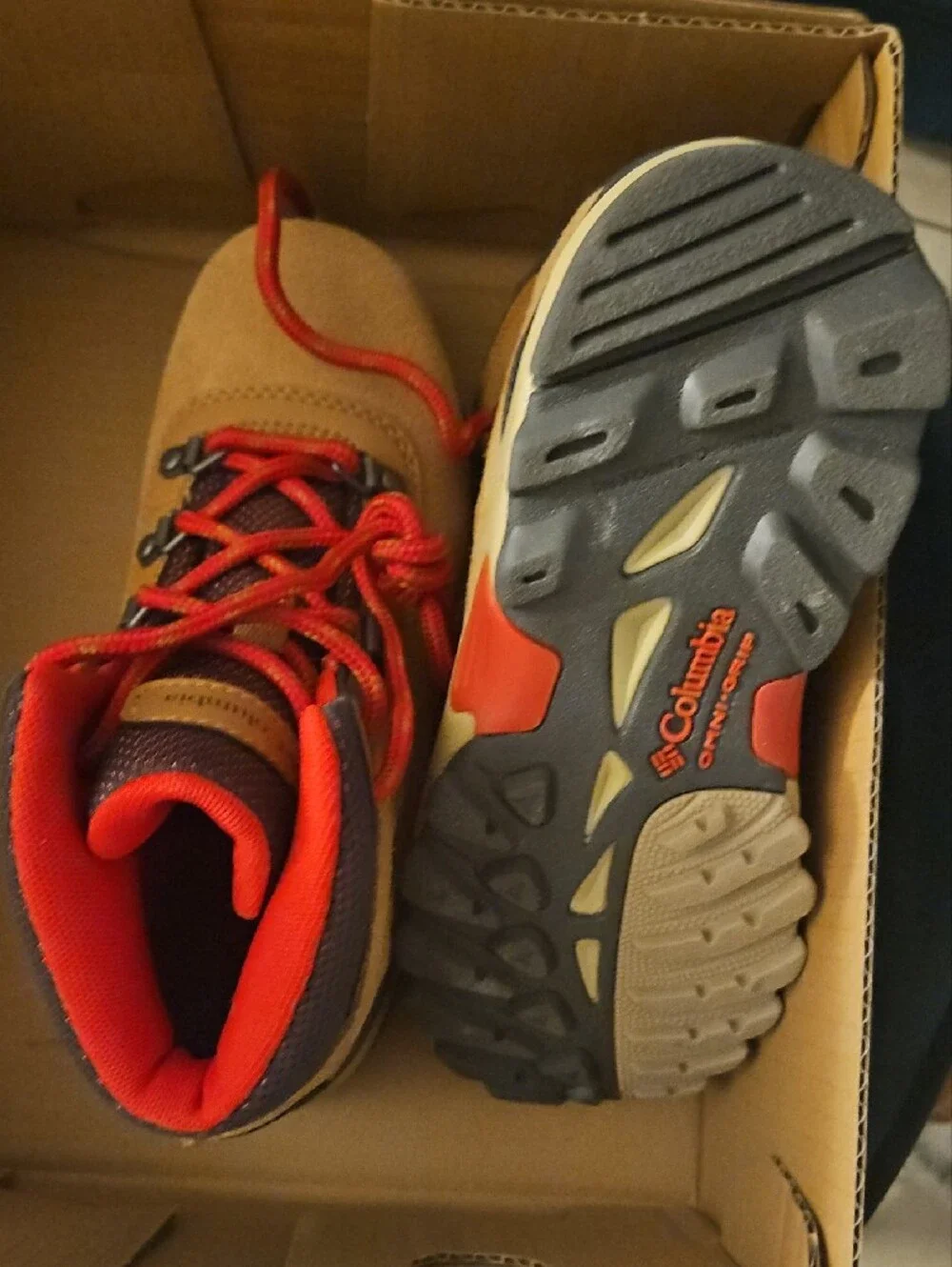 Columbia Kids Brown and Red Trail Boots